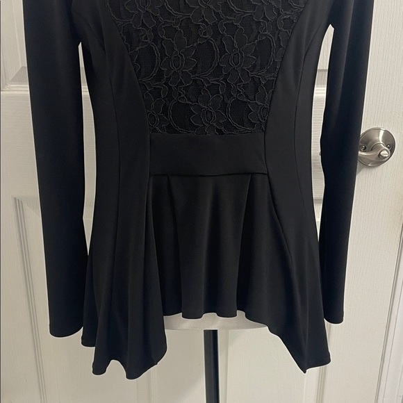 Joseph Ribkoff Elegant Fitted Black Cover Up Jacket Long Sleeves Lace Back Sz 10 - Picture 6 of 12